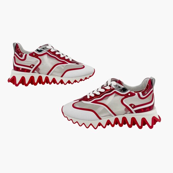 Christian Louboutin Sharkina White Mesh Red Sneakers Size 41 US 11 Women's 6947 - Picture 9 of 15